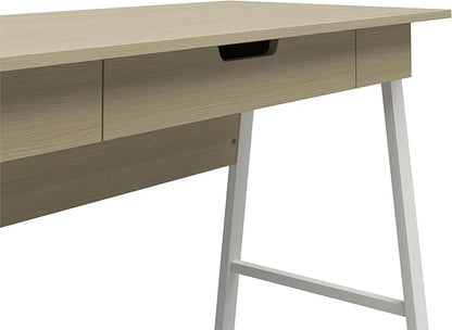 Ameriwood Home Oxford Computer Desk with Drawer, Pale Oak - LeafyLoom