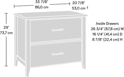 Sauder Summit Station 2-Drawer Lateral File Cabinet, L: 33.86" x W: 20.87" x H: 29.02", Glacier Oak - LeafyLoom