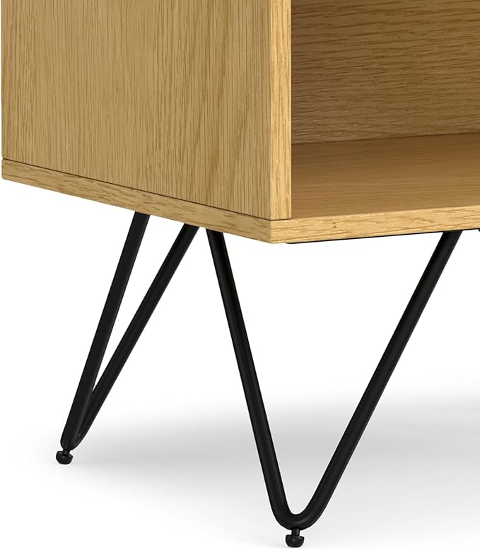 SIMPLIHOME Hunter Nightstand, 20 inch, Oak - LeafyLoom