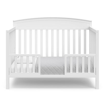 Graco Benton 5-in-1 Convertible Crib (White) – GREENGUARD Gold Certified, Converts from Baby Crib to Toddler Bed, Daybed and Full-Size Bed, Fits Standard Full-Size Crib Mattress - LeafyLoom