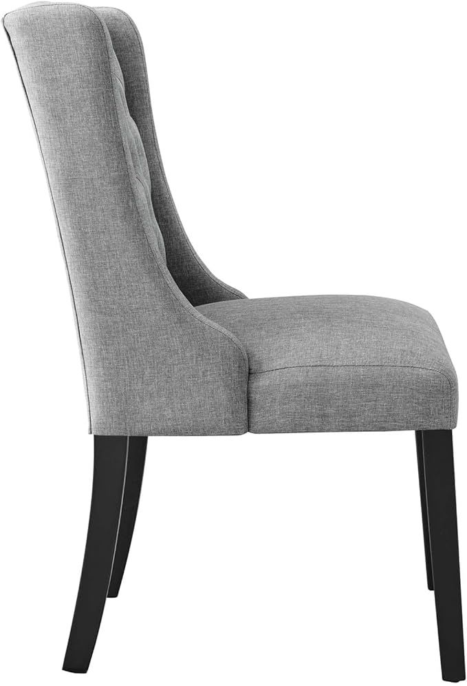 Modway Baronet Button Tufted Fabric, One Dining Chair, Light Gray - LeafyLoom