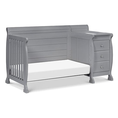 DaVinci Kalani 4-in-1 Convertibe Crib and Changer Combo in Gray - LeafyLoom