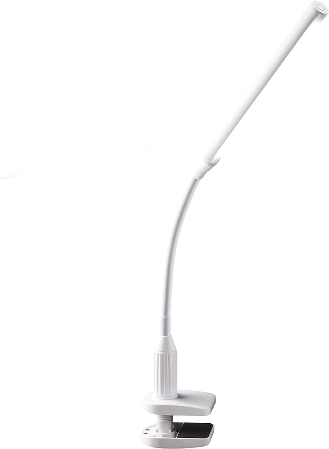 Daylight Company Unolamp Clamp Light, Touch Dimmable Desk Lamp, 4 Brightness Level, Ideal for Hobbies, Art, Beauty Salons, Reading and More, White - LeafyLoom