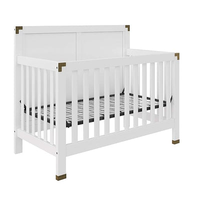 Baby Relax Miles 5-in-1 Convertible Crib, Nursery Furniture, Classic White - LeafyLoom