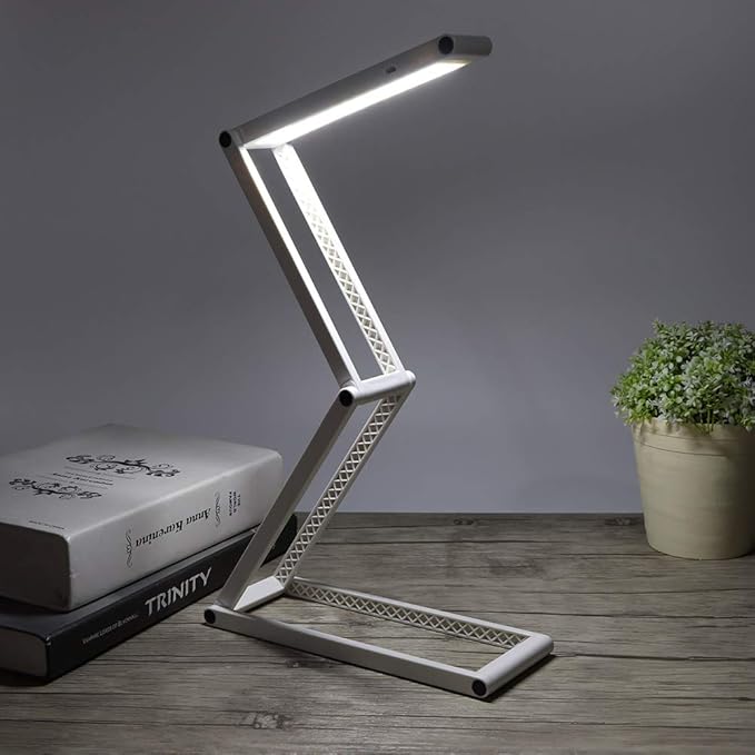 LED Desk Lamp, Foldable Portable USB Rechargeable Table Light 2 Modes Dimmable for Architect Table Office Home - LeafyLoom