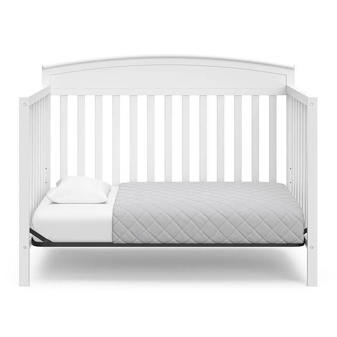 Graco Benton 5-in-1 Convertible Crib (White) – GREENGUARD Gold Certified, Converts from Baby Crib to Toddler Bed, Daybed and Full-Size Bed, Fits Standard Full-Size Crib Mattress - LeafyLoom