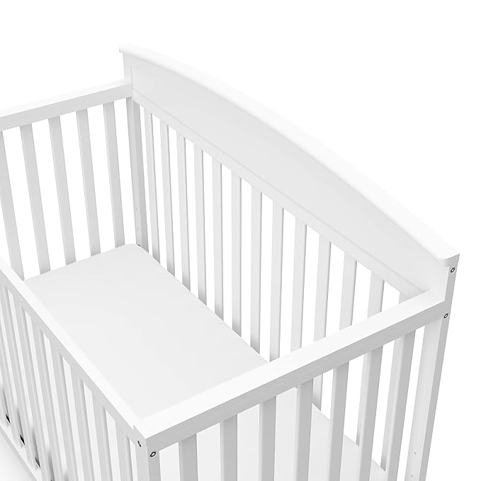 Graco Benton 5-in-1 Convertible Crib (White) – GREENGUARD Gold Certified, Converts from Baby Crib to Toddler Bed, Daybed and Full-Size Bed, Fits Standard Full-Size Crib Mattress - LeafyLoom