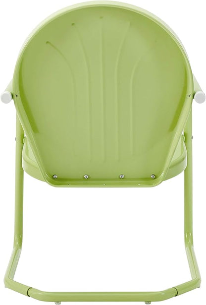 Crosley Furniture KO10004KL Griffith 3-Piece Retro Metal Outdoor Seating Set with 2 Chairs and Side Table, Key Lime - LeafyLoom