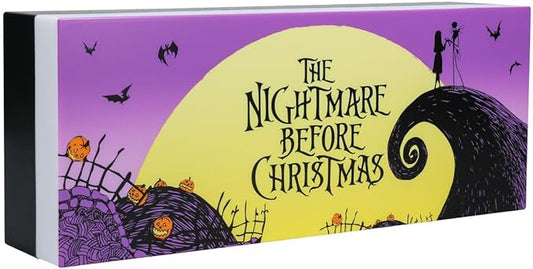 Paladone Nightmare Before Christmas Logo Light Jack Skellington and Sally Merchandise Decorate for Halloween Christmas or Year Round (30 Cm, 12" Wide) - LeafyLoom