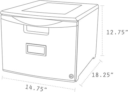 Storex 61267B01C File Cabinet, 1-Pack, Gray/Black - LeafyLoom