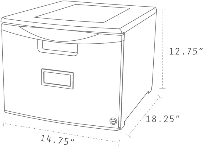 Storex 61261B01C File Cabinet, 1-Pack, Grey/Dark Grey - LeafyLoom