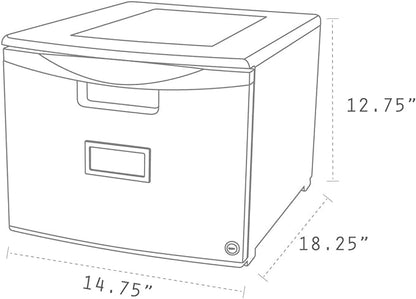 Storex 61261B01C File Cabinet, 1-Pack, Grey/Dark Grey - LeafyLoom