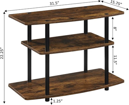 Convenience Concepts Designs2Go 3 Tier TV Stand, 31.5", Barnwood/Black - LeafyLoom