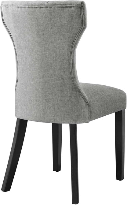 Modway Silhouette Modern Tufted Upholstered Fabric Parsons Kitchen Room, One Dining Chair, Light Gray - LeafyLoom