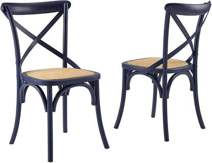 Modway Gear Side Set of 2, Two Dining Chairs, Midnight Blue - LeafyLoom