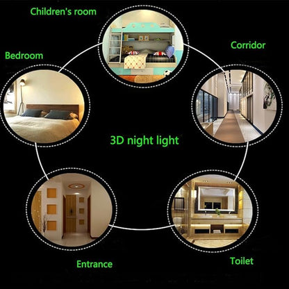 Optical Illusion 3D Aircraft Night Light USB Power Remote Control Touch Switch LED Decor Table Desk Lamps 7/16 Colors Changing Lights Children Kids Toy Christmas Xmas Brithday Gift - LeafyLoom