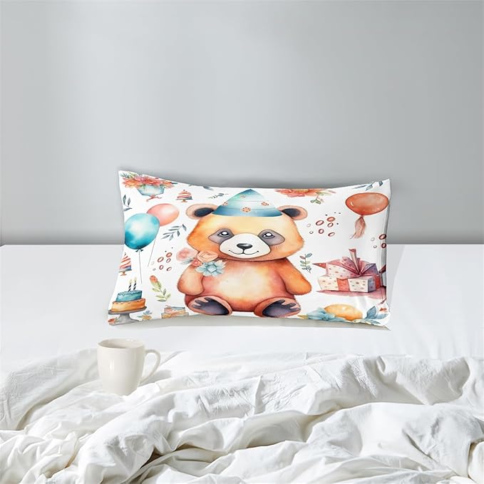 Brown Panda Twin Comforter Set - 2Pcs Cartoon Panda Twin Bedding Set for Boys Girls Kids Lovely Animals Cake Theme Comforter with 1 Quilt and 1 Pillowcase All Seasons Boys Girls Gifts, Twin Size - LeafyLoom