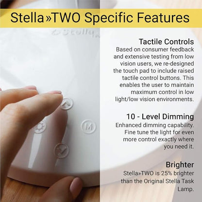 Stella Two Premium 11W LED Desk Task Lamp, Dimmable, Custom Color Temperature, Adjustable, and Remote Controlled Modern Desk Lamp for Living Room, Bedroom, and Office Lighting - LeafyLoom