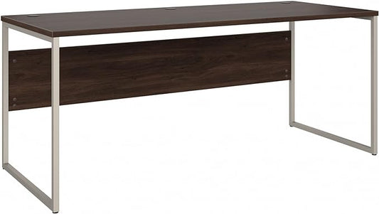 Bush Business Furniture Hybrid 72W x 30D Computer Table Desk with Metal Legs in Black Walnut - LeafyLoom