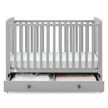 GAP babyGap Graham 4-in-1 Convertible Crib with Storage Drawer - Greenguard Gold Certified, Grey/Dark Grey - LeafyLoom