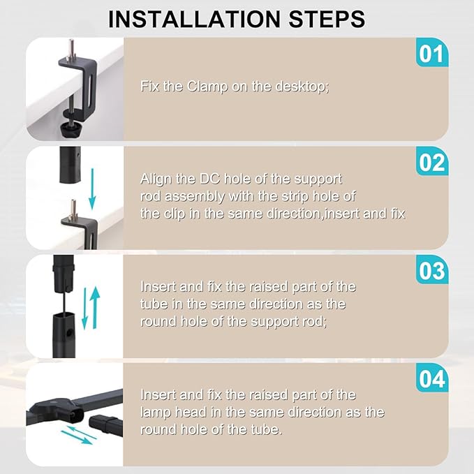 LED Desk Lamp for Home Office 24W Double Head Table Light with Clamp, Touch and Remote Control, 10 Lighting Modes Ultra Bright Desktop Lamp for Workbench Drafting Reading Study - LeafyLoom