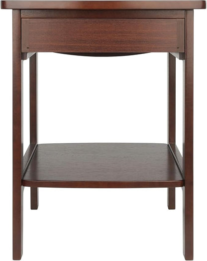 Winsome Basics Solid Wood End Table Nightstand - LeafyLoom