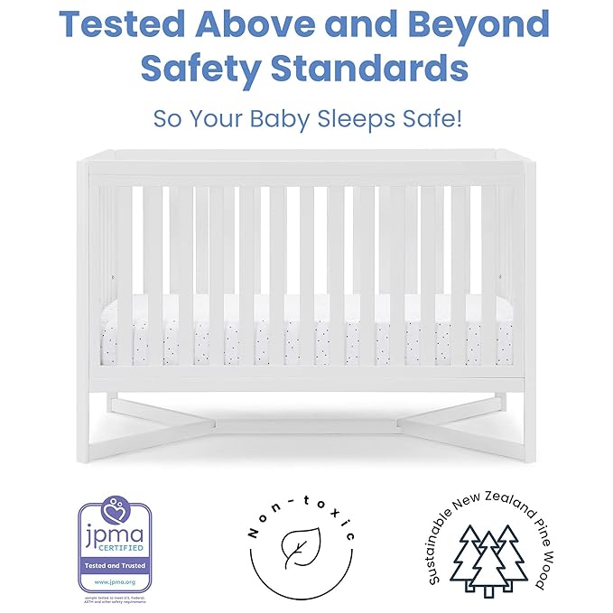 Delta Children Tribeca 4-in-1 Baby Convertible Crib, Bianca White - LeafyLoom