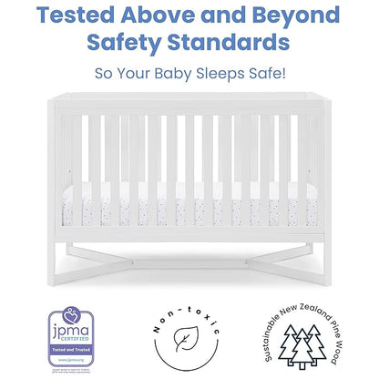 Delta Children Tribeca 4-in-1 Baby Convertible Crib, Bianca White - LeafyLoom