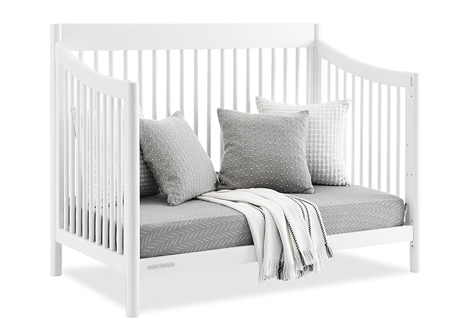 Delta Children Brooks 6-in-1 Convertible Crib - Greenguard Gold Certified, Bianca White - LeafyLoom