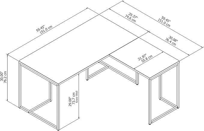 Bush Business Furniture Office by Kathy Ireland Method L Shaped Desk with 30W Return, 60W, White - LeafyLoom