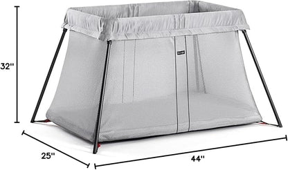 BabyBjörn Travel Crib Light, Silver, One size - LeafyLoom