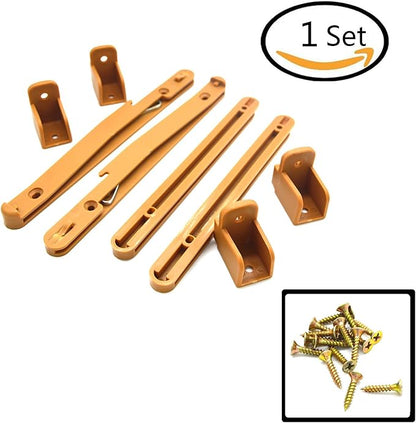 Crib fence Lifter Lifting Rail Connection Set Brown w Screws - LeafyLoom