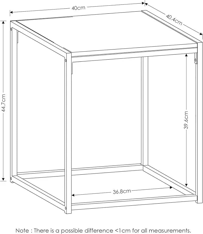 FURINNO Camnus Modern Living End Table, French Oak Grey, 15.75 in x 15.75 in x 17.83 in - LeafyLoom