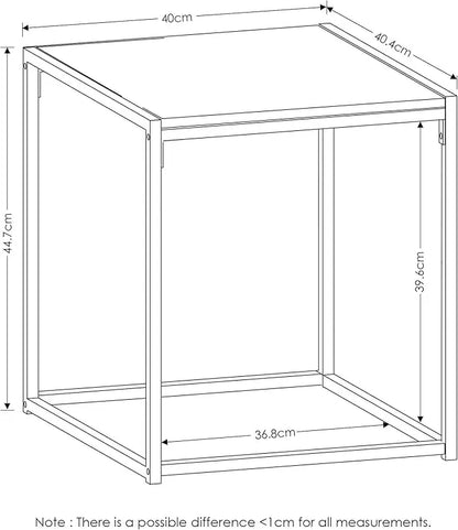 FURINNO Camnus Modern Living End Table, French Oak Grey, 15.75 in x 15.75 in x 17.83 in - LeafyLoom