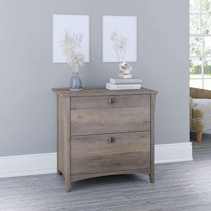 Bush Furniture Salinas 2 Drawer Lateral File Cabinet in Driftwood Gray - LeafyLoom