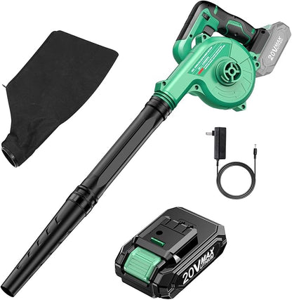 K I M O. Cordless Leaf Blower Vacuum Combo 4 IN 1, 3 Nozzles for Inflation & Compression,3 Modes & Variable Speed, 20000RPM 150MPH, 2000mAh Battery, Extended Tube, Mini Leaf Blowers for Lawn Care|Yard - LeafyLoom