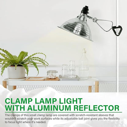 Simple Deluxe Clamp Lamp Light 150 Watt with 8.5 Inch Aluminum Reflector (no Bulb Included), 6 Feet Cord, 4 Pack, Black - LeafyLoom