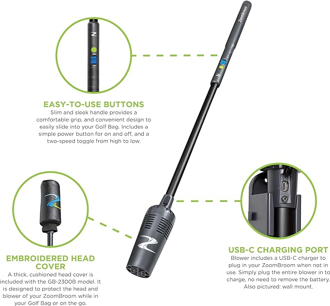 Breeze - Lightweight Cordless Stick Blower for Home, Patios, Condos, Golf course, Pickleball Court, RV and All of Your Outdoor Activities - LeafyLoom