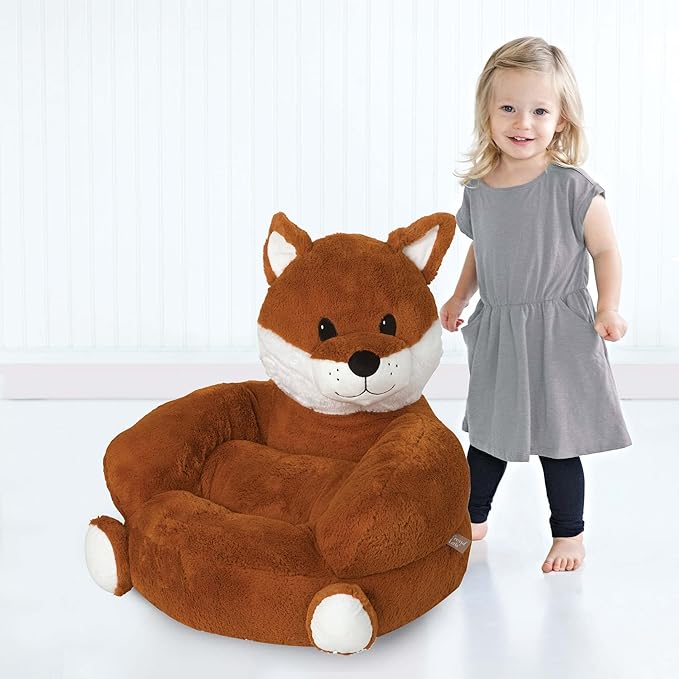 Trend Lab Fox Toddler Chair Plush Character Kids Chair Comfy Furniture Pillow Chair for Boys and Girls, 21 x 19 x 19 inches - LeafyLoom