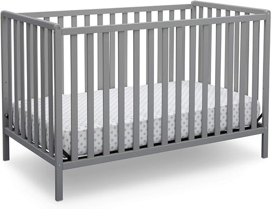 Delta Children Heartland 4-in-1 Convertible Crib - Greenguard Gold Certified, Grey - LeafyLoom