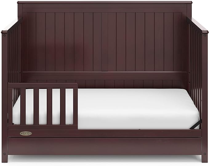 Graco Hadley 5-in-1 Convertible Crib with Drawer (Espresso) – Crib with Drawer Combo, Includes Full-Size Nursery Storage Drawer, Converts from Baby Crib to Toddler Bed, Daybed and Full-Size Bed - LeafyLoom