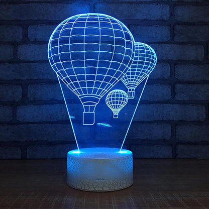 Hot Air Balloon Night Light 3D Visual LED Desk Lamp Fire Balloon Toy Household Home Room Decor 7 Colors Change Touch Table Light Birthday Gift Christmas Gift for Kids and Adult - LeafyLoom