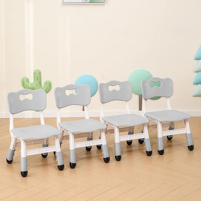 Kids' Desk Chairs Adjustable Height is Suitable for Children's Chairs Used in Families, Schools and Day-Care Between 2-10 Years Old The Max Bearing Capacity is 220LB(4PCS-Grey) - LeafyLoom