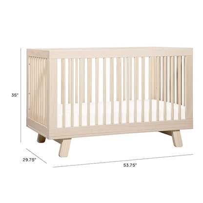 Babyletto Hudson 3-in-1 Convertible Crib with Toddler Bed Conversion Kit in Washed Natural, Greenguard Gold Certified - LeafyLoom