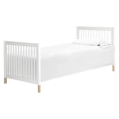 Babyletto Gelato 4-in-1 Convertible Mini Crib in White and Washed Natural, Greenguard Gold Certified - LeafyLoom