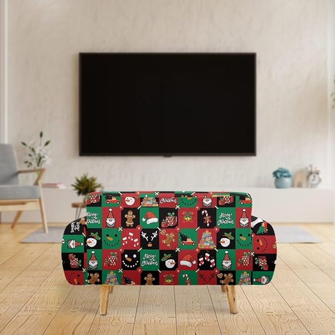 FKELYI Cute Christmas Furniture Protector Easy Going Stretch Sofa Slipcover Non-Slip Sofa Couch Cover Washable Sofa Slipcovers L FKELYI