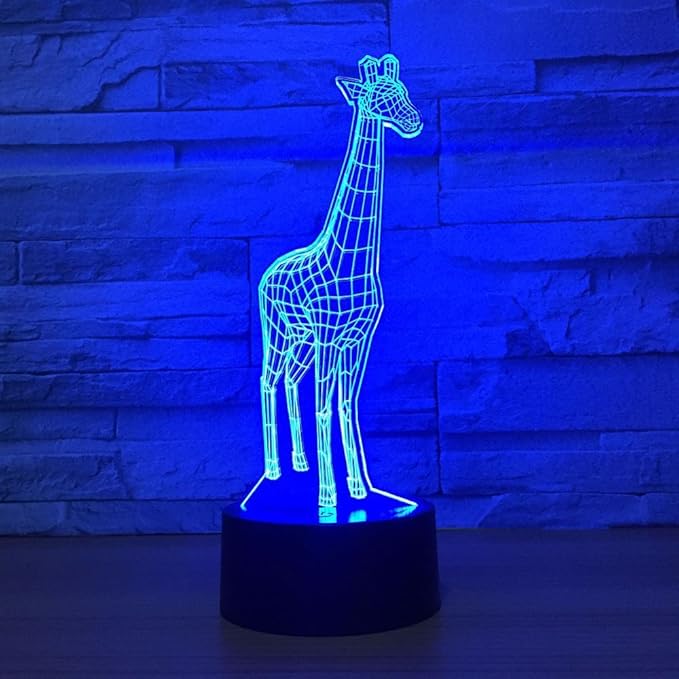 Animals Giraffe 3D Night Light Touch LED Table Desk Lamps 7 Color Changeable Desk Lamp Table Household Room Decoration Gift,Birthday Gift Christmas Gift Toys for Children Kids - LeafyLoom