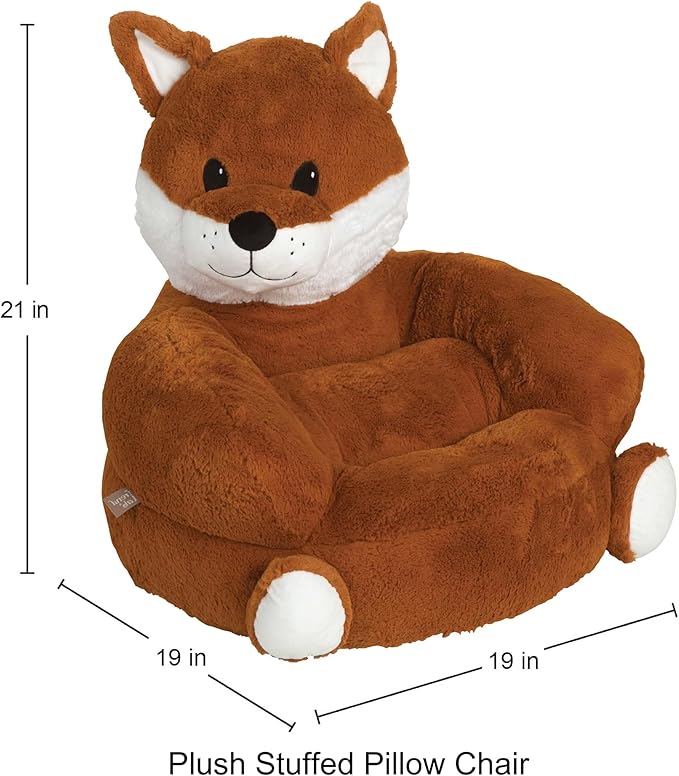 Trend Lab Fox Toddler Chair Plush Character Kids Chair Comfy Furniture Pillow Chair for Boys and Girls, 21 x 19 x 19 inches - LeafyLoom