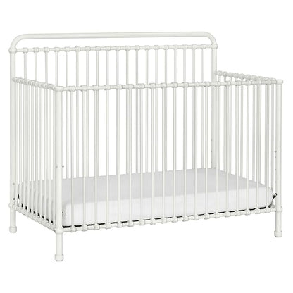 Namesake Winston 4-in-1 Convertible Metal Crib in Washed White, Greenguard Gold Certified - LeafyLoom