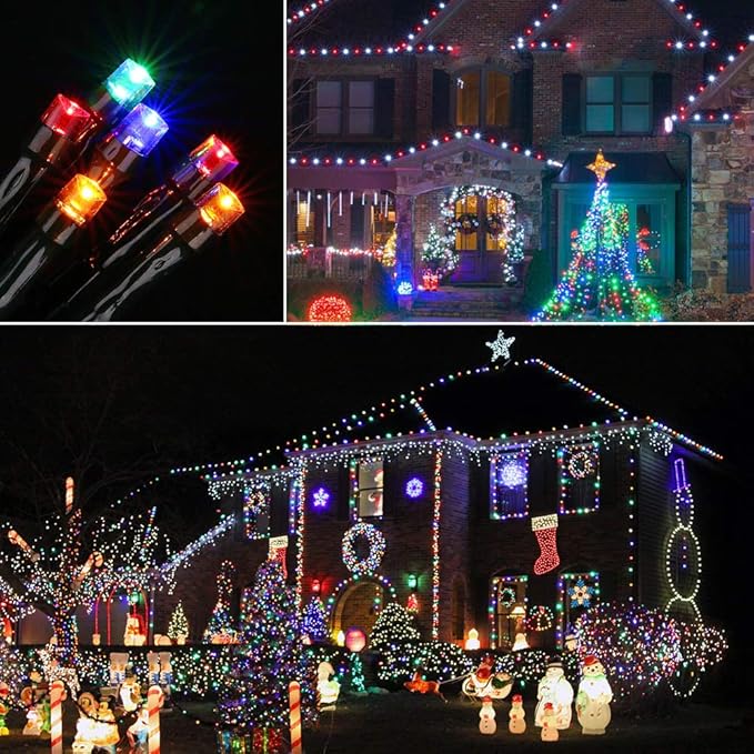 Toodour Christmas Lights Outdoor, 213ft 600 LED Christmas String Lights, 8 Modes, Timer, Waterproof Christmas Fairy Twinkle Lights for Home Garden Yard Wedding Party Tree Xmas Decors - Multicolor Toodour